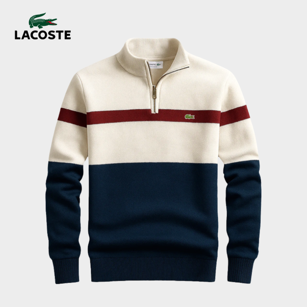 LACOSTE – Pull en maille rayé