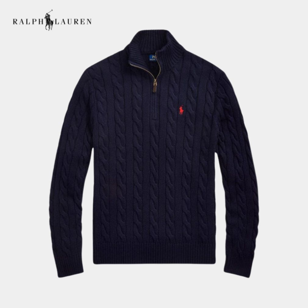 RALPH LAUREN – Pull grosse maille zippé