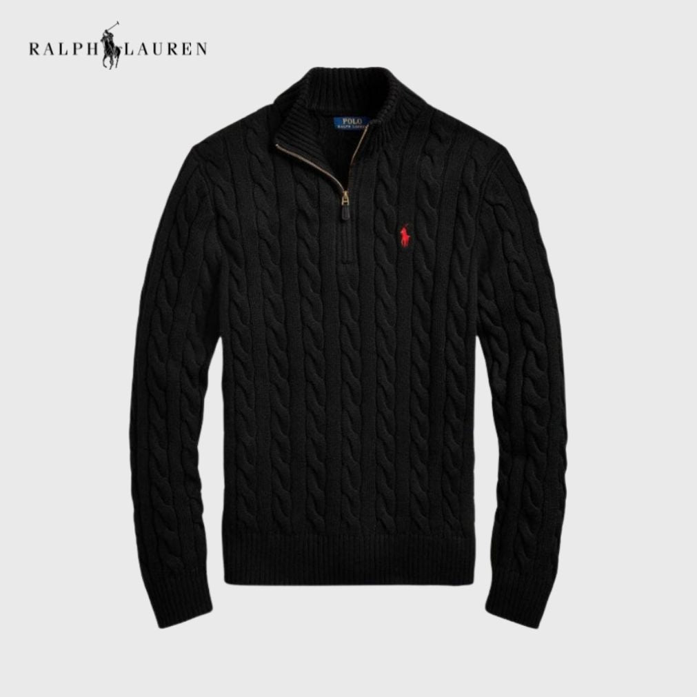 RALPH LAUREN – Pull grosse maille zippé